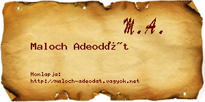 Maloch Adeodát névjegykártya